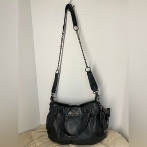 Vintage Betsey Johnson black leather purse with bow